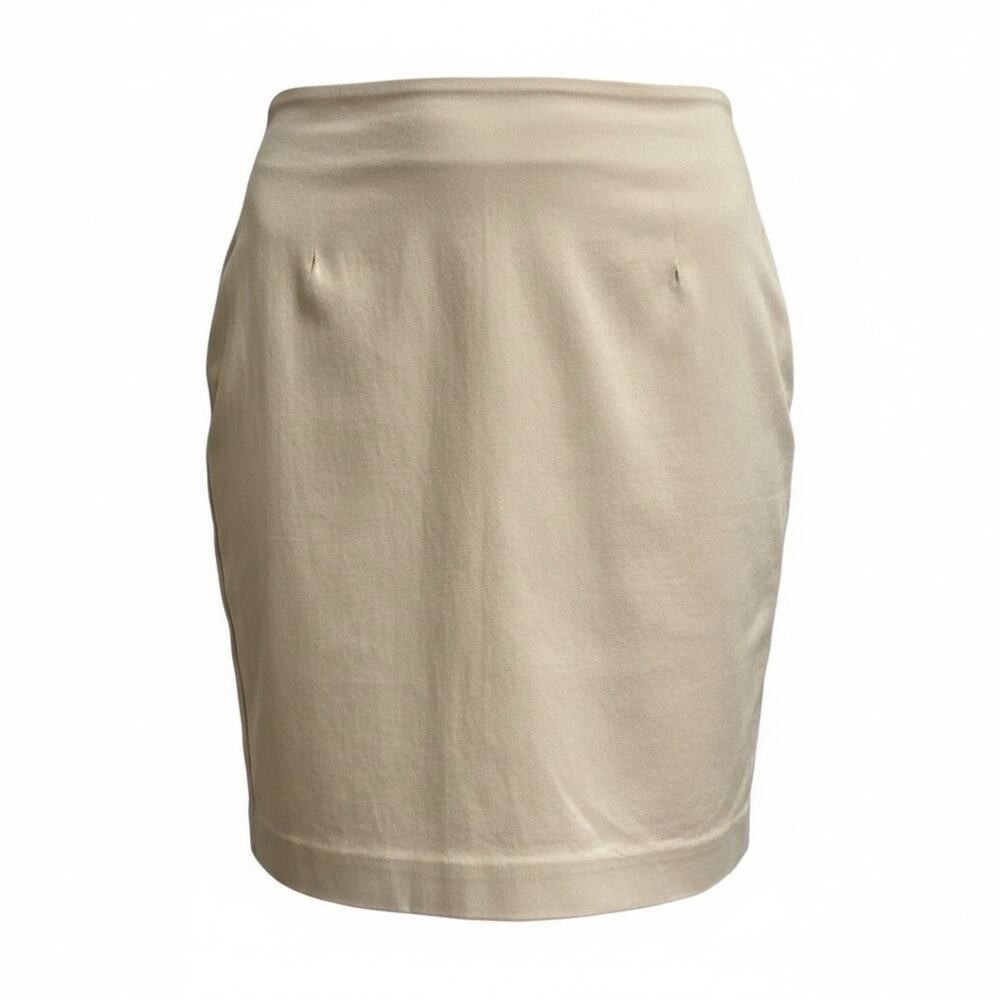 Banana Republic Women's Solid Tan Pencil Skirt Size 6 Side Zipper Knee Slit A254